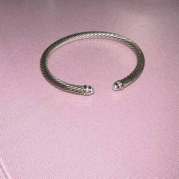 David Yurman - Cable Classics Color Bracelet with Pearls and Pavé Diamonds - Picture 4 of 5